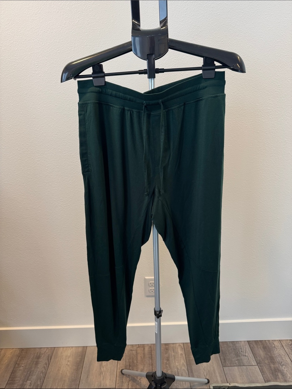 Men's Dark Green Jogger Pants - Casual Drawstring Sweatpants